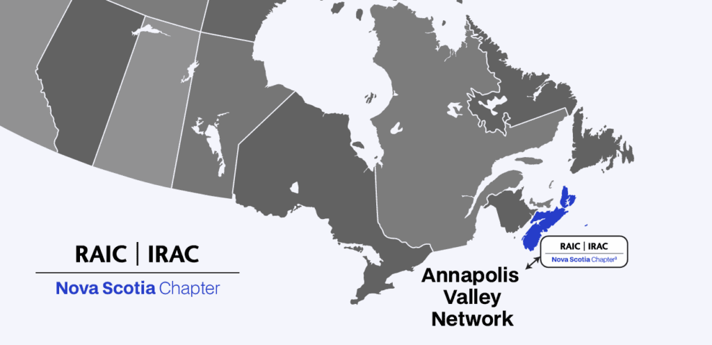 Map of Eastern Canada highlighting the province of Nova Scotia and the Annapolis Network